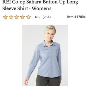 REI Sahara Button-Up Sun Shirt UPF 35